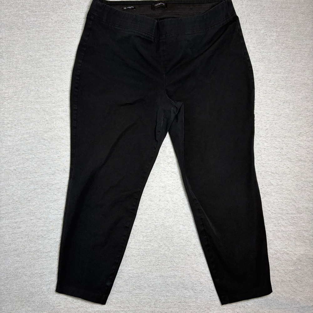 Talbots Womens Skinny Ankle Pants 18 Black Curvy Fit Pull On Stretch Career